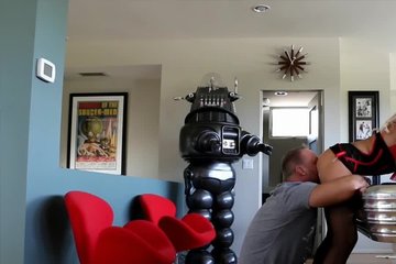 Happy dude buries his face between this chick's sexy buns