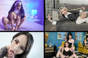 [TeamSkeetSelects] Lola Fae, Alex Coal, Harlowe Blue, Val Steele, JC Wilds, Eden West - Spooky Goth Babes Compilation