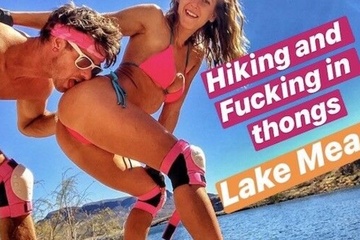 Sparks Go Wild Hiking and fucking in thongs in public Lake Mead