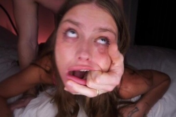 BRAIN DAMAGE! Extreme deepthroat with double facial